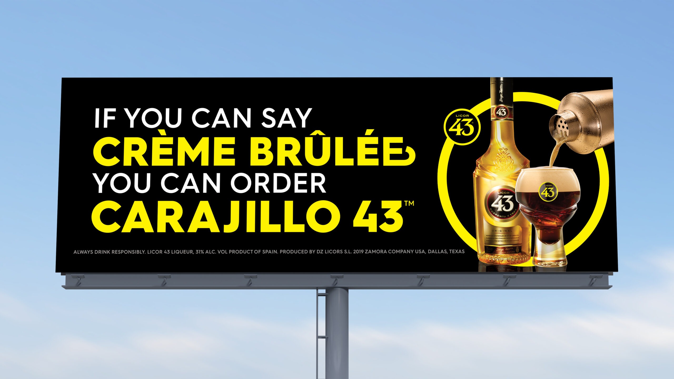 Licor 43 billboard signage mockup